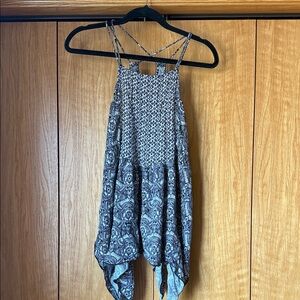 Abercrombie and Fitch - Boho Printed Black and White Halter Women's Top